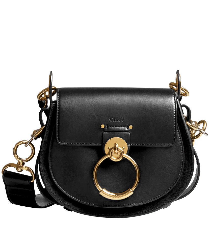 Chloe Small Tess Bag Cross Body Shiny Calfskin Black